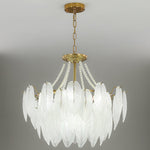 Glass Feather Pearl Chandelier