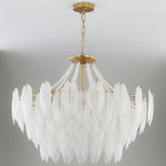 Glass Feather Pearl Chandelier