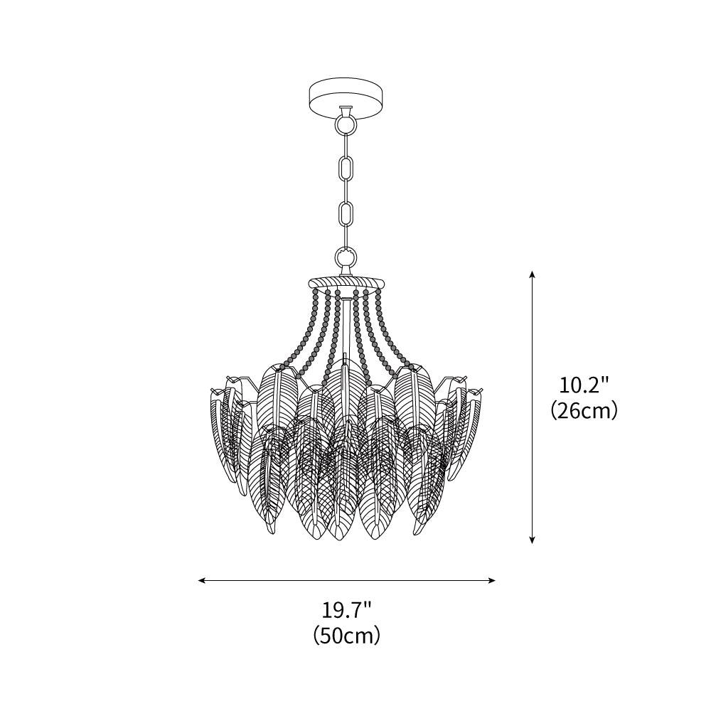 Glass Feather Pearl Chandelier