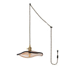 Flower Petal Glass Pendant Swag Light