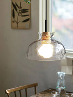 Glass Wood Pendant Light