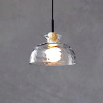 Glass Wood Pendant Light
