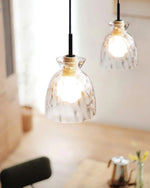 Glass Wood Pendant Light