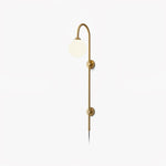 Globe Brass Plug-in Wall Sconce