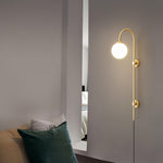 Globe Brass Plug-in Wall Sconce