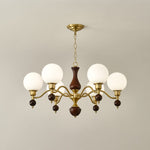Globe Orb Wood Chandelier