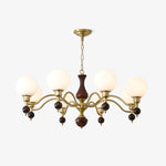 Globe Orb Wood Chandelier