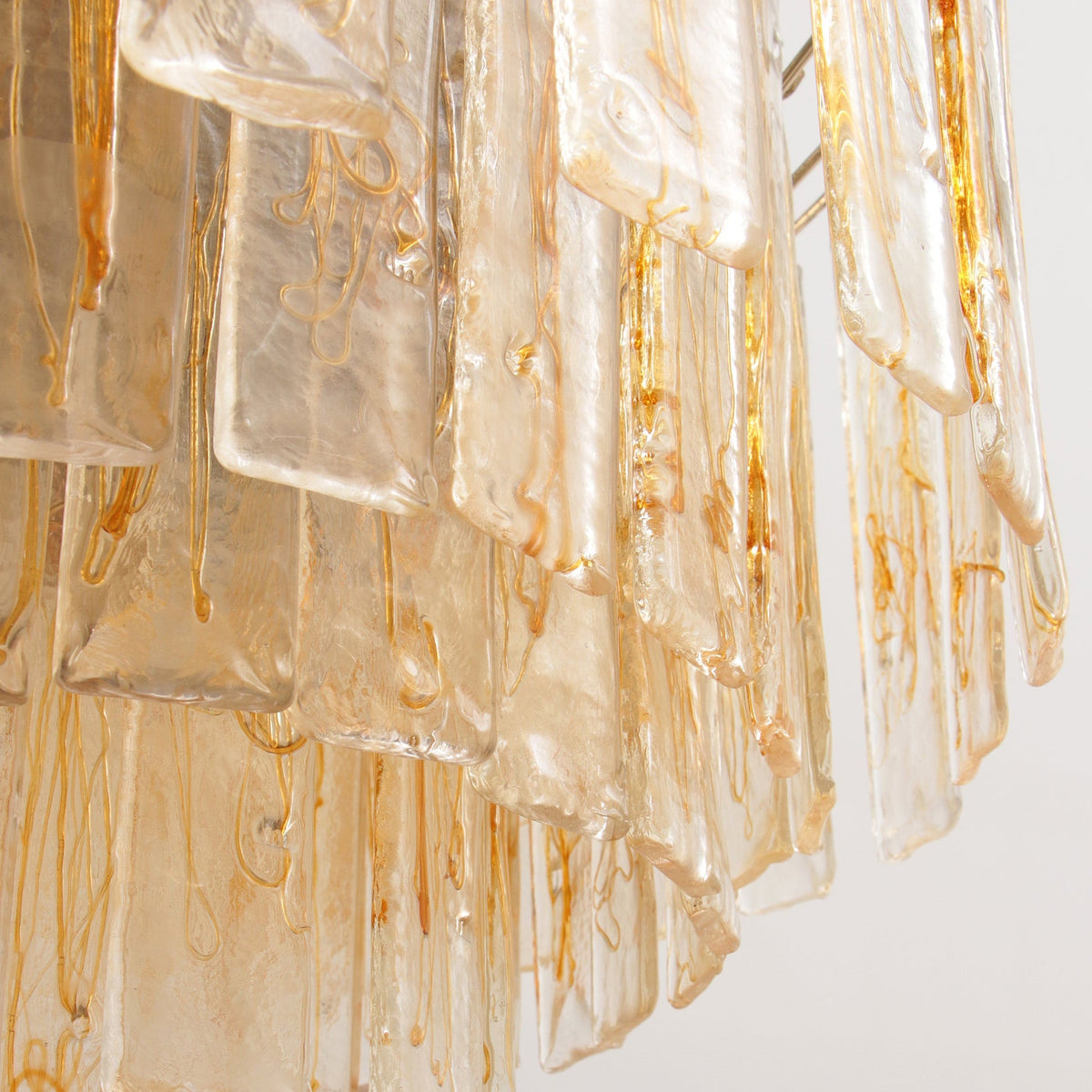 Golden Amber Murano Glass Chandelier