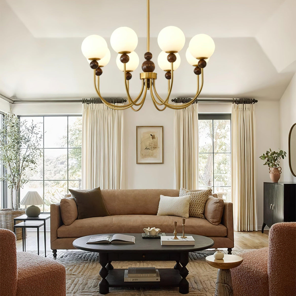 Golden Globe Chandelier