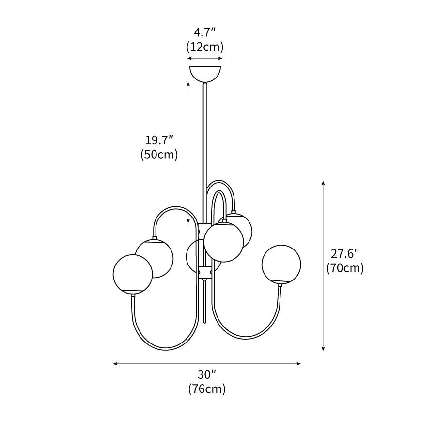 Gooseneck Chandelier 30"