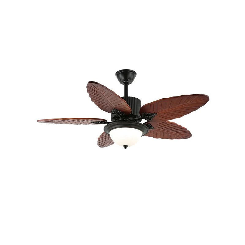 Banana Wood Leaves Ceiling Fan Light
