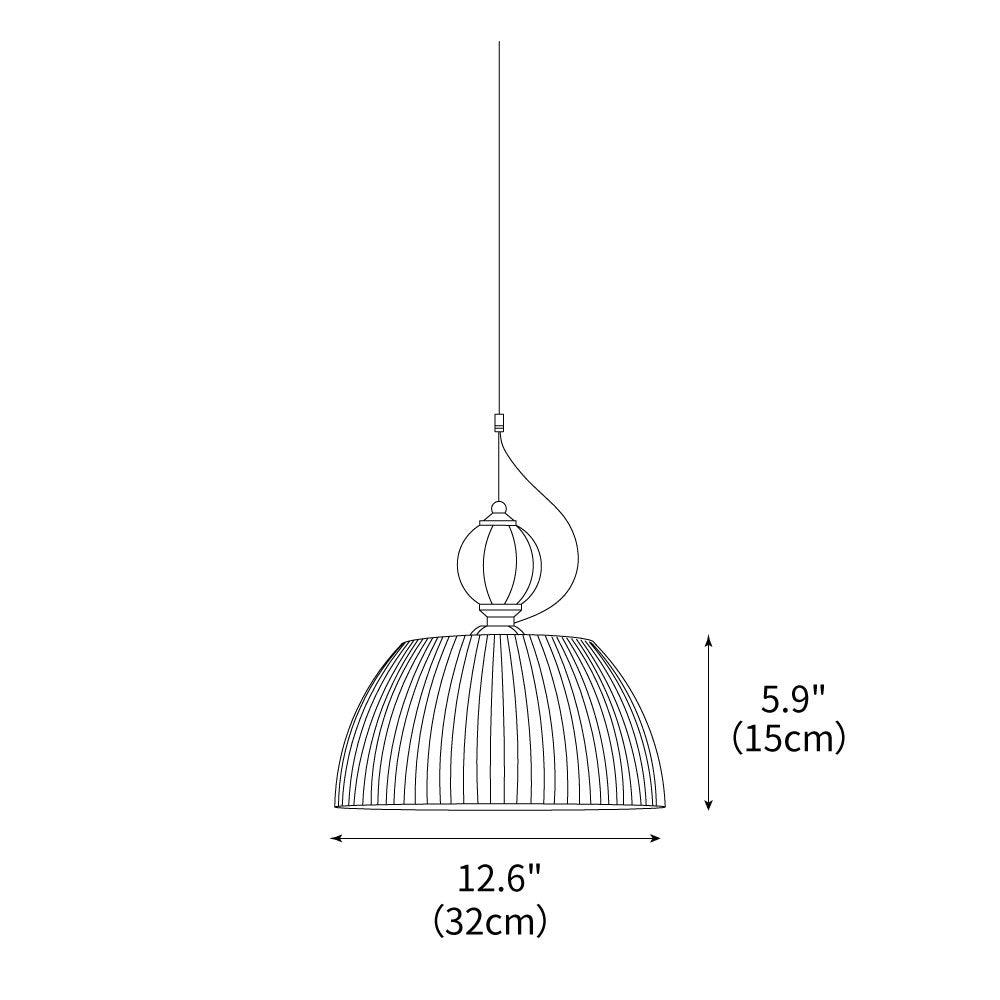 Green Glass Bowl Pendant Lamp 12.6″