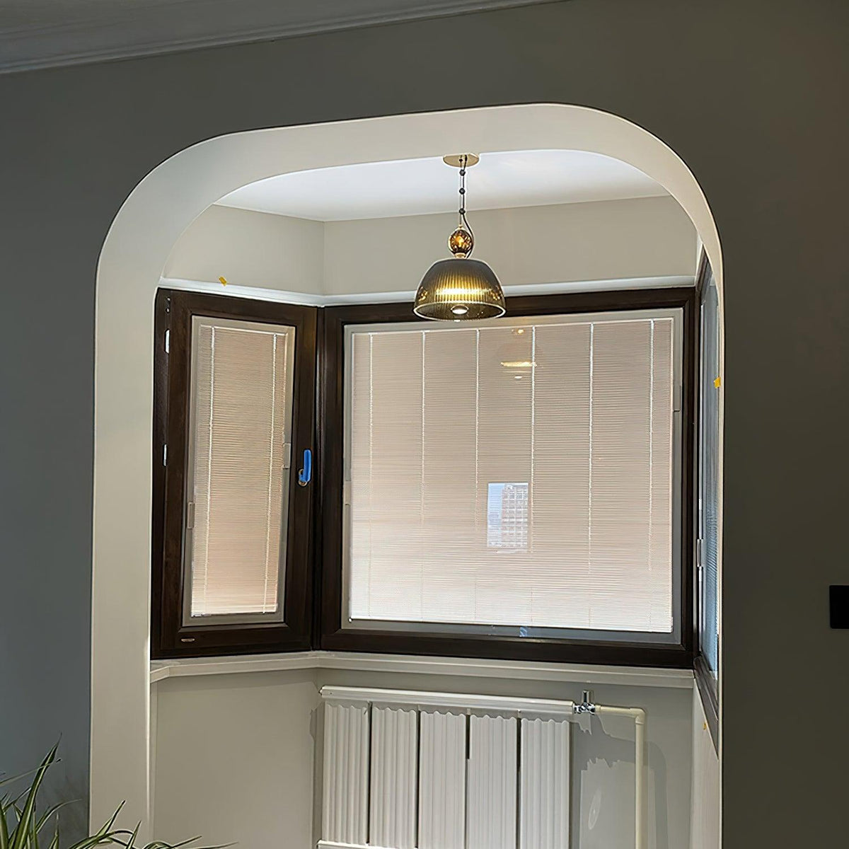 Green Glass Bowl Pendant Lamp 12.6″