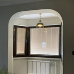 Green Glass Bowl Pendant Lamp 12.6″