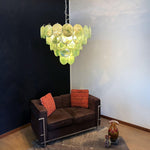 Green Murano Disc Chandelier