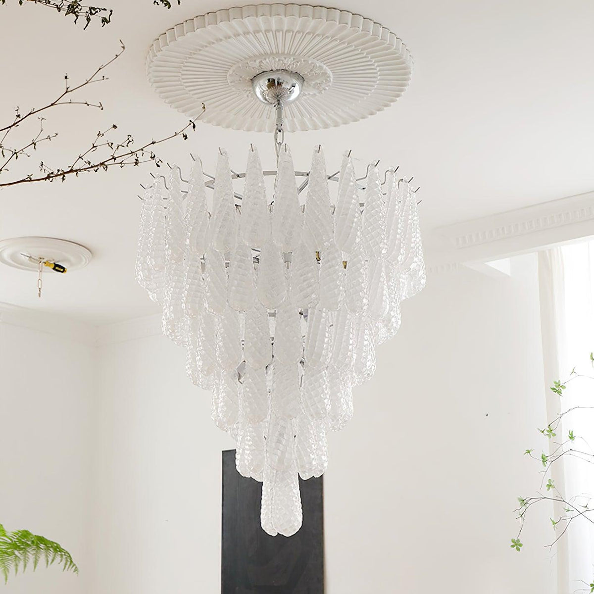 Grid Glass Waterfall Chandelier