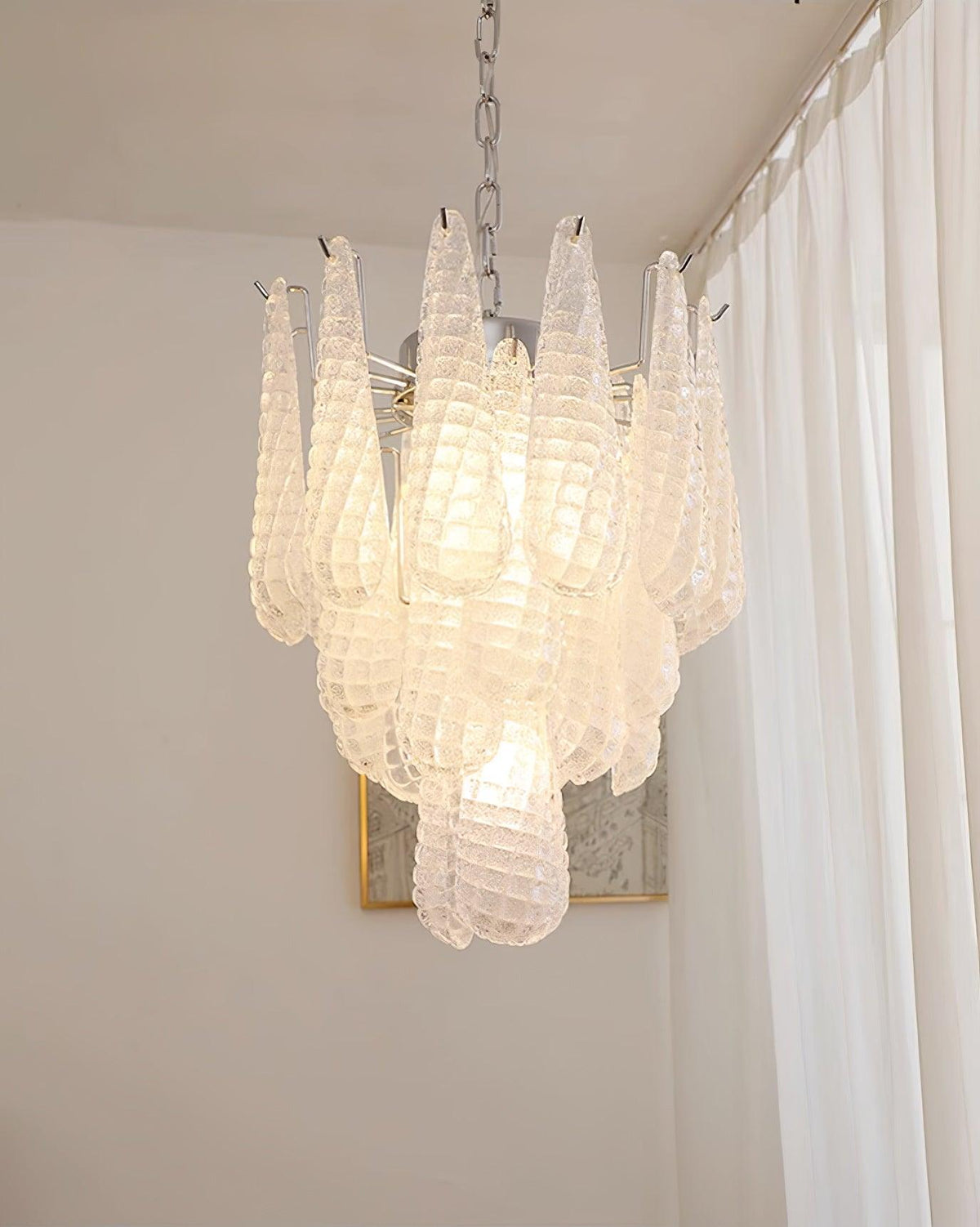 Grid Glass Waterfall Chandelier