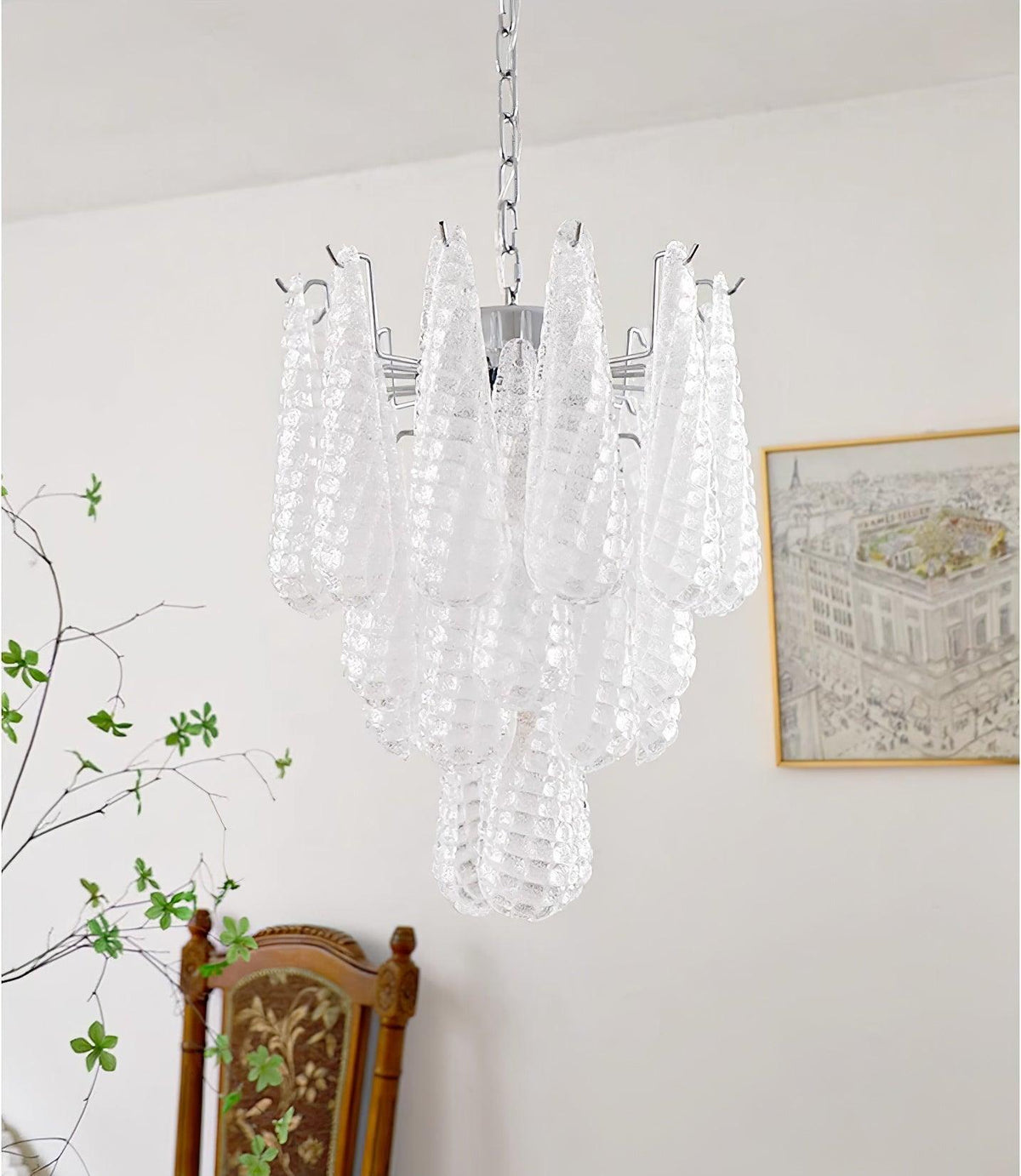 Grid Glass Waterfall Chandelier