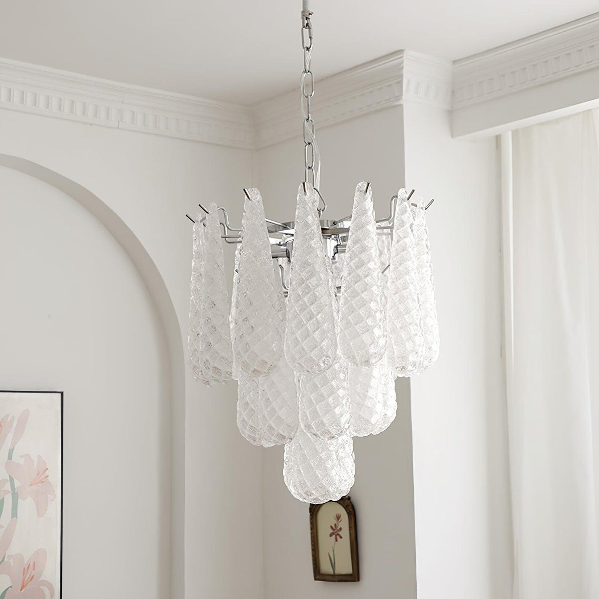 Grid Glass Waterfall Chandelier