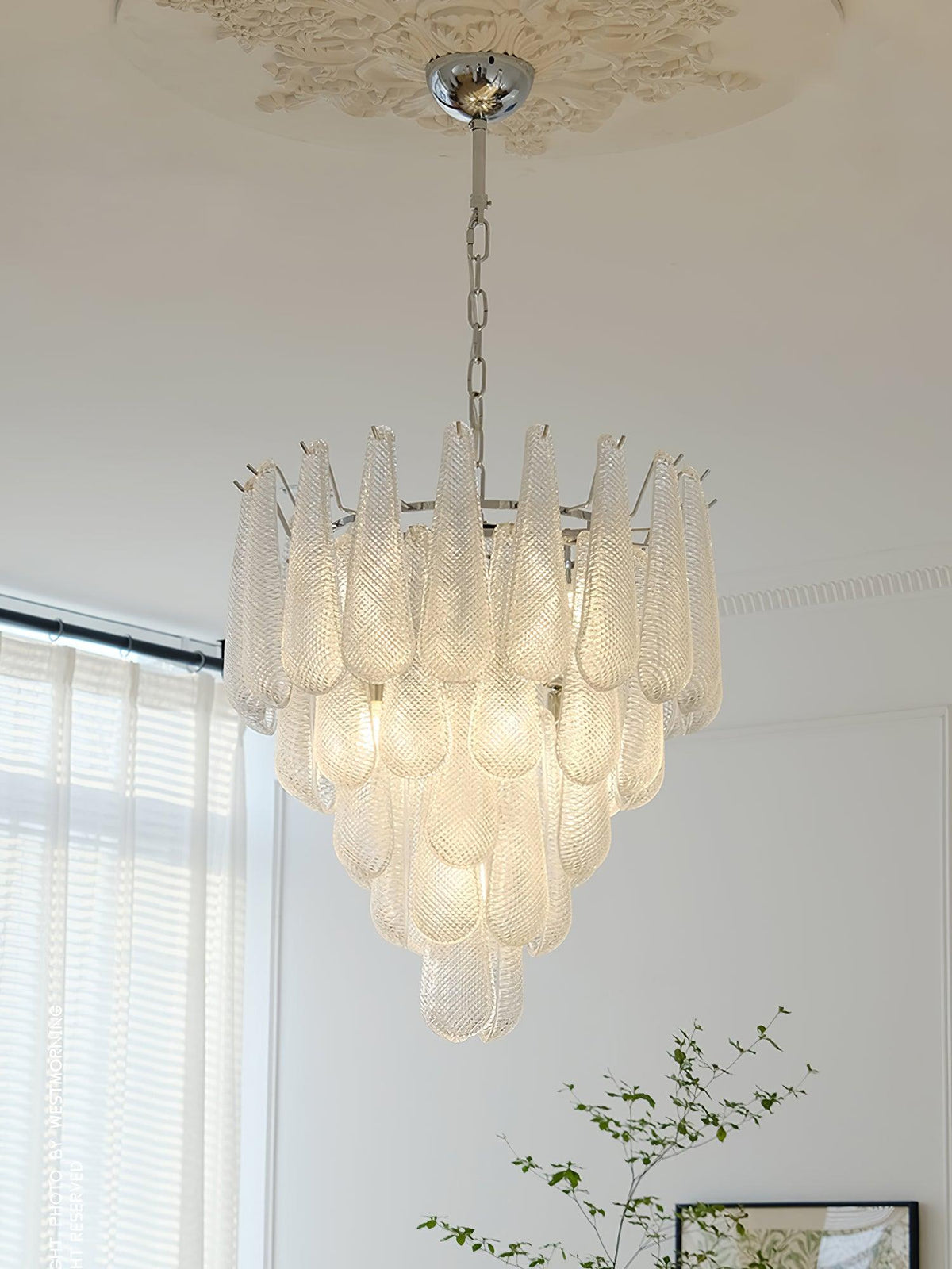 Grid Glass Waterfall Chandelier