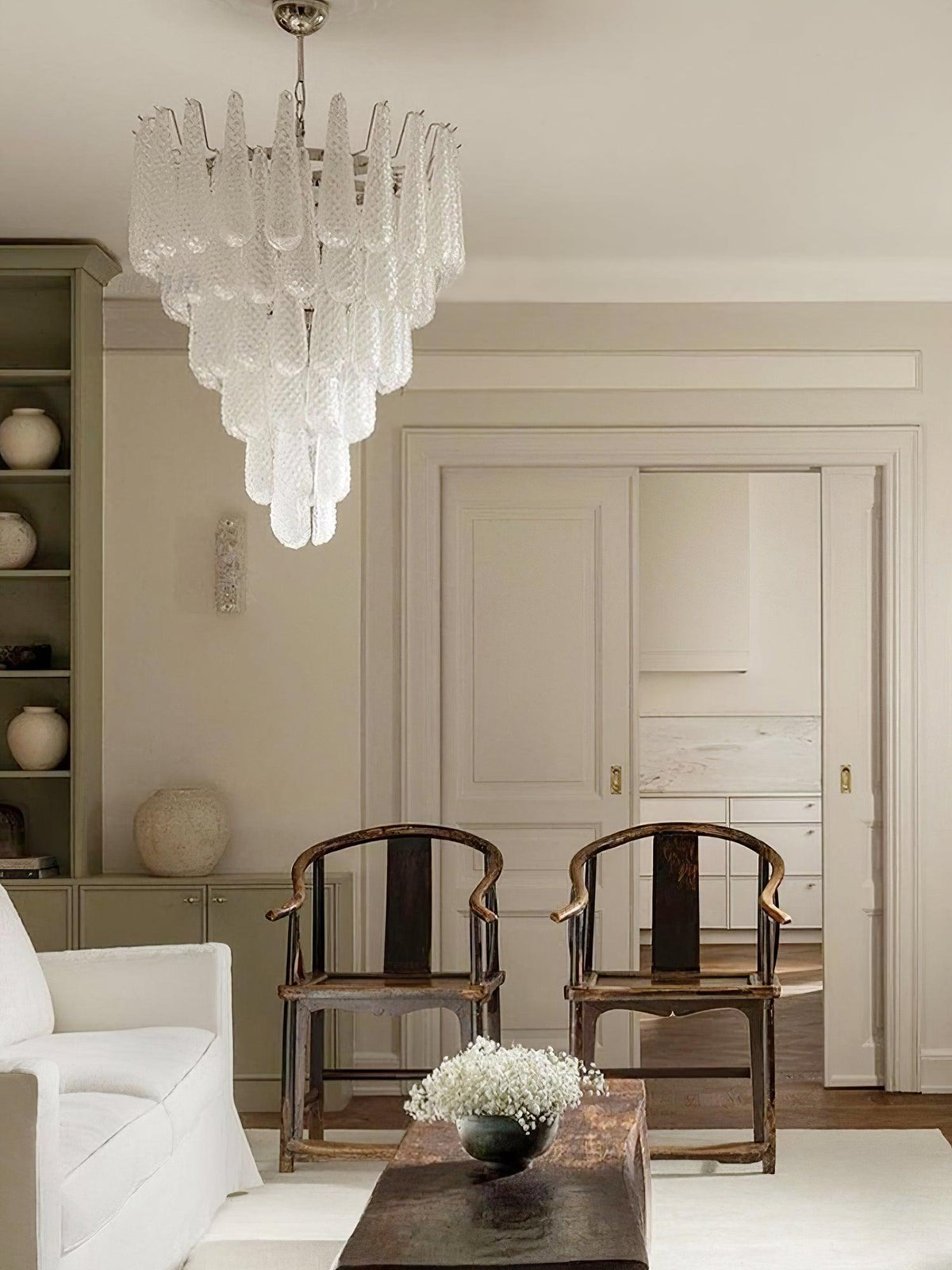 Grid Glass Waterfall Chandelier