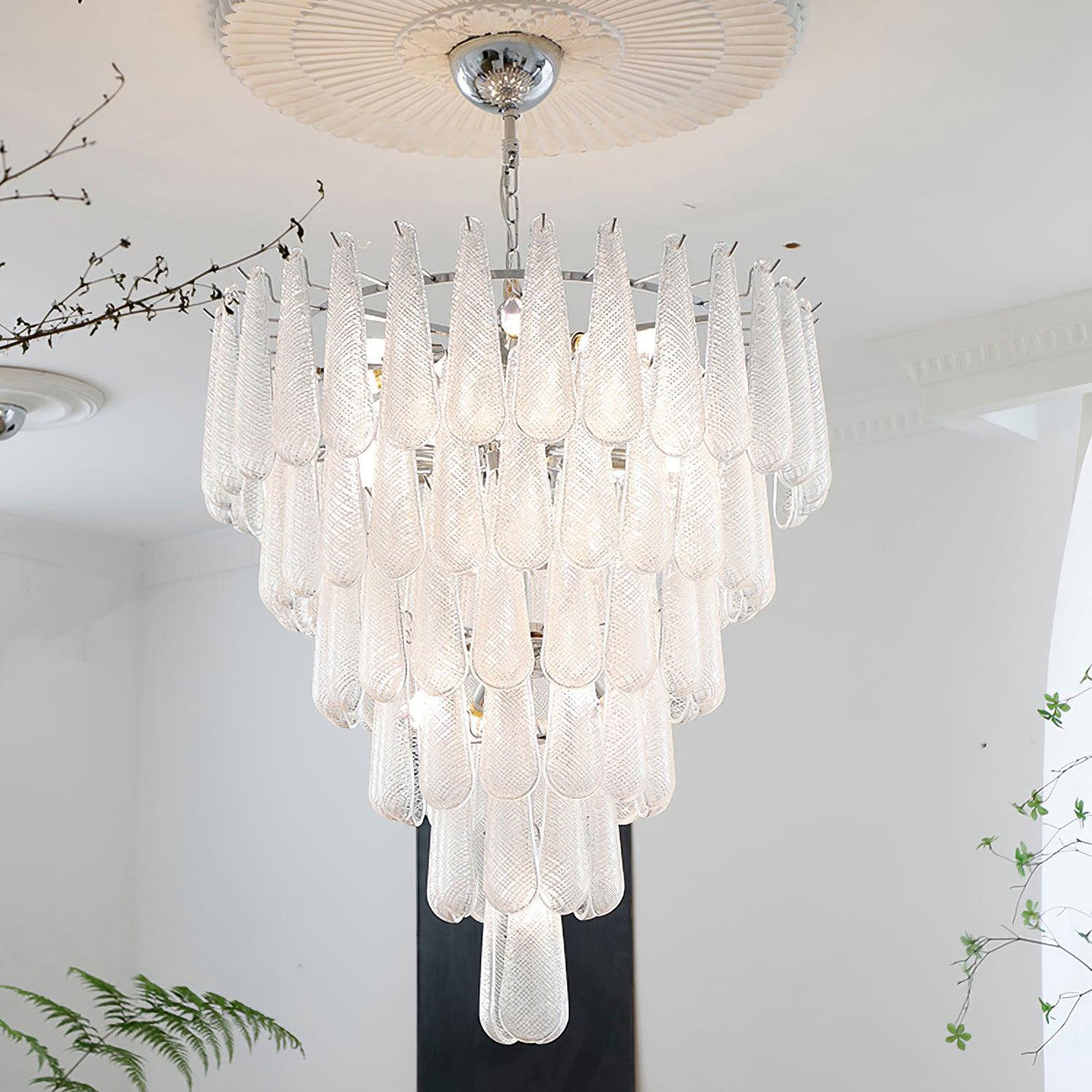 Grid Glass Waterfall Chandelier