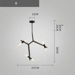 Branch Suspension Pendant Light - Gold Black G9 LED Iron Glass Fixture