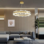 Golden Stainless Steel LED Designer Chandelier for Dining Room