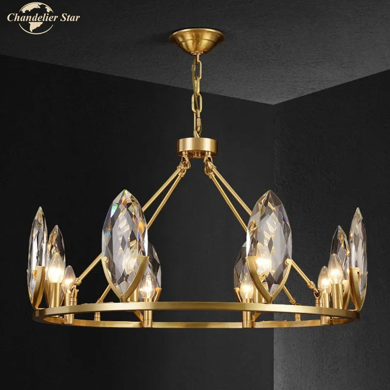 Crystal Chandelier LED Lighting Fixture for Luxurious Living Spaces