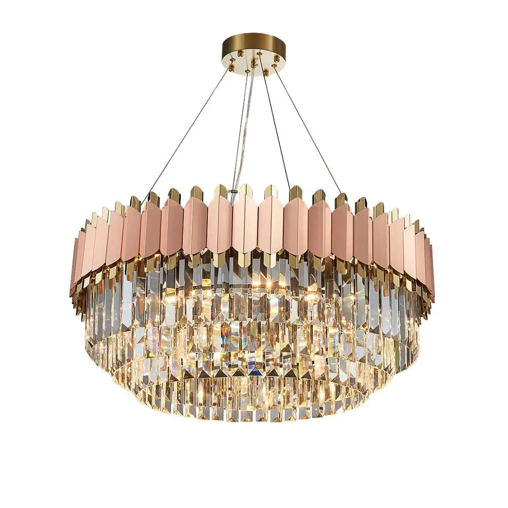 E14 LED Crystal Stainless Steel Rose Gold Pendant Lights