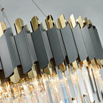 Art Deco Golden Black Crystal Pendant Lights for Dinning Room
