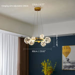 Gold LED Glass Bubble Chandelier for Dining Room and Restaurant
