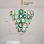 LED Agate Chandelier Lighting for Foyer - Colorized Designer Lamps