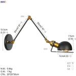 Antique Black Wall Lamp Vintage Industrial Sconce LED Applique Murale