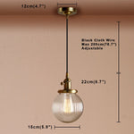 Clear Glass Globe Pendant Lights E27 Hanglamp for Living Room Loft