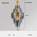 Art Deco Glass Iron LED Chandelier for Dinning Room