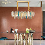 LED Glass Metal Leaf Chandelier: Luxury Postmodern Lighting for Home Decor, Bedroom, Living Room