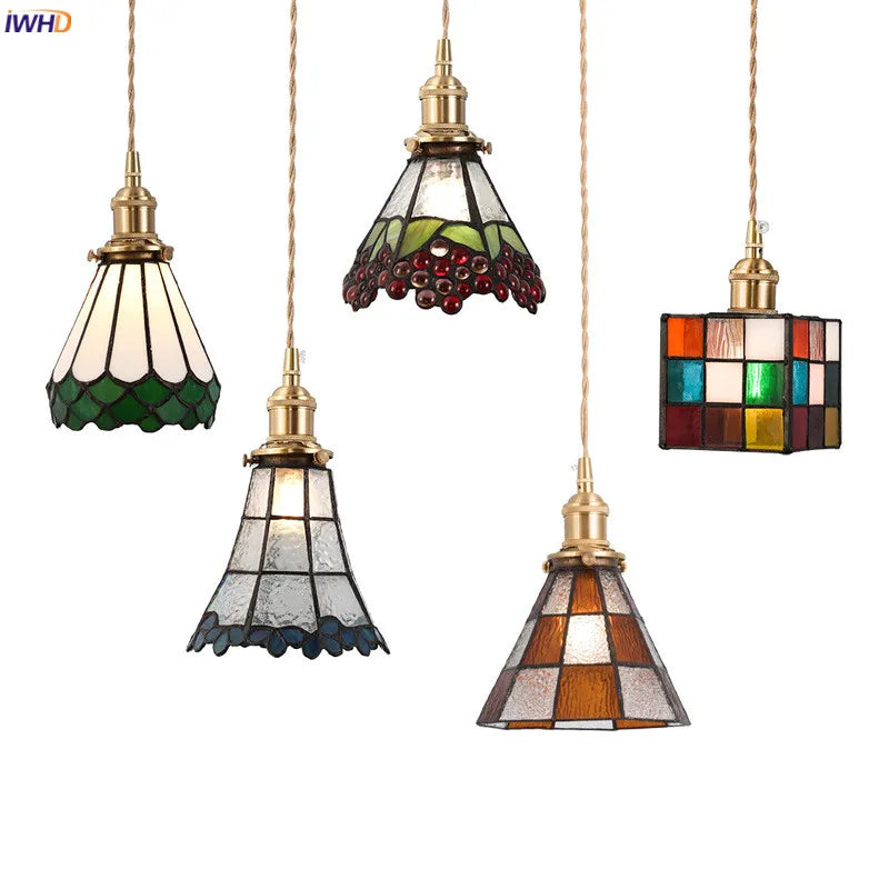 Nordic Glass LED Pendant Lamp for Cafe Bedroom Restaurant, Japanese Style