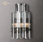 Crystal LED Wall Sconce Two Tiers Indoor Lighting for Bathroom Bedroom