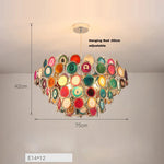 LED Agate Chandelier Lighting for Foyer - Colorized Designer Lamps