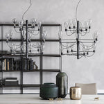 Contemporary Iron Glass Chandelier for Stylish Foyer Lighting