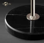 Industrial Crystal LED Floor Lamp Chrome Black Metal Standing Light