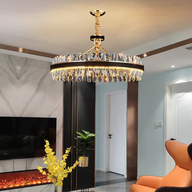 Gold Stainless Steel Crystal Chandelier for Dinning Room