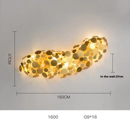 LED Golden Maple Leaves Wall Sconce for Bedroom and Corridor