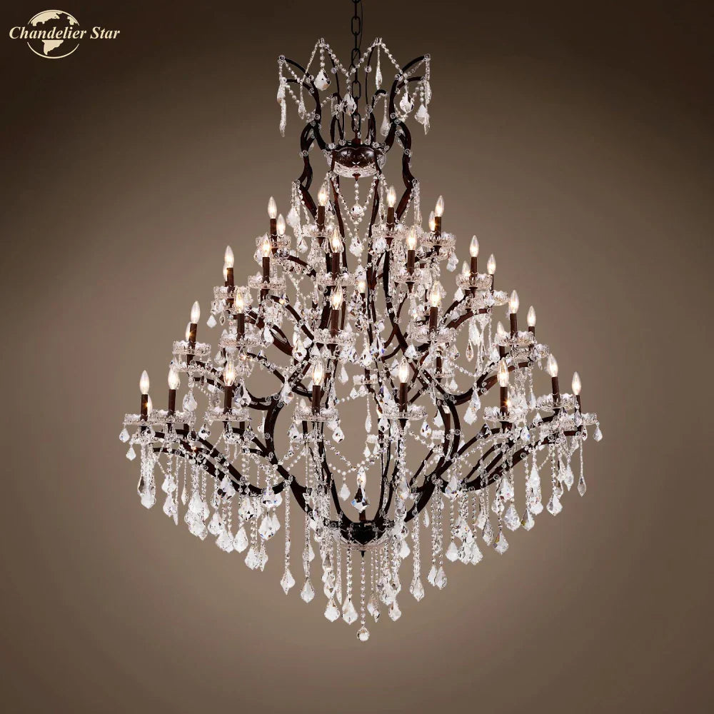 Rococo Crystal Chandelier LED Candle Vintage Luxury Lighting
