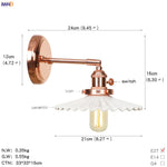 White Ceramic LED Wall Sconce Switch Rose Gold Bedroom Stair Mirror Light