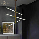 Nordic Iron Glass LED Chandelier Modern Living Room Bedroom Pendant Light