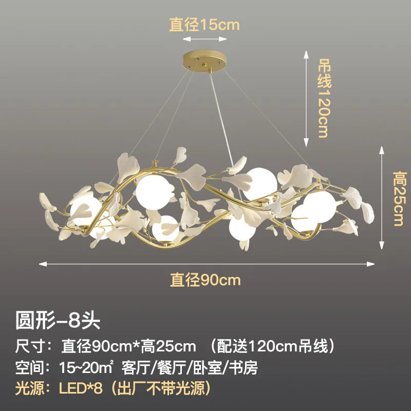 Nordic Glass Ball Chandelier with Petals by - Luxury Interior Lighting