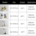 Modern Black Gold Adjustable Wall Lamp Sconce for Indoor Reading E27