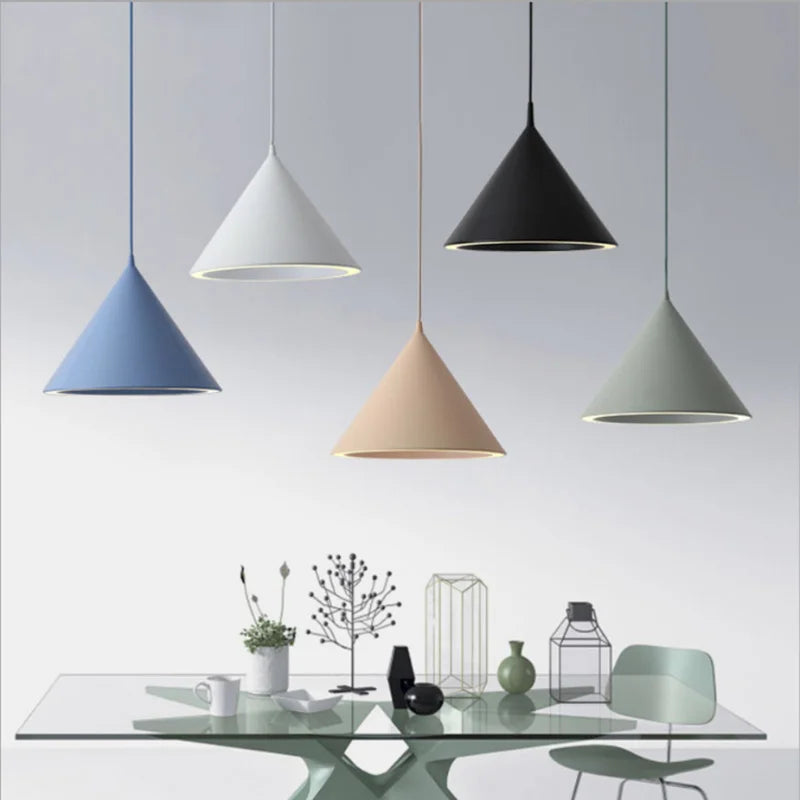 Annular Cone Pendant Lamp: Minimalist Nordic Design for Living Room, Restaurant, Bar
